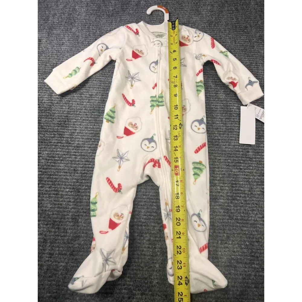 Carter’s Just One You 9M Christmas Fleece Footed Sleeper 2-Way Zip NWT